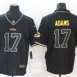 Men's Green Bay Packers Packers #17 Davante Adams Black 2020 Golden Edition Limited Jersey