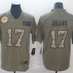 Men's Green Bay Packers #17 Davante Adams 2019 Olive/Camo Salute To Service Limited Jersey