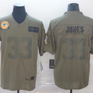 Men's Green Bay Packers Packers #33 Aaron Jones 2019 Camo Salute To Service Limited Jersey