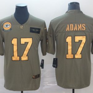 Men's Green Bay Packers Packers #17 Davante Adams 2019 Olive/Gold Salute To Service Limited Jersey