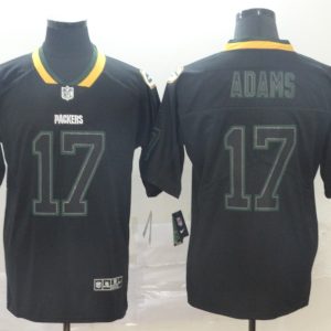 Men's Green Bay Packers Packers #17 Davante Adams Black Lights Out Color Rush NFL Limited Jersey