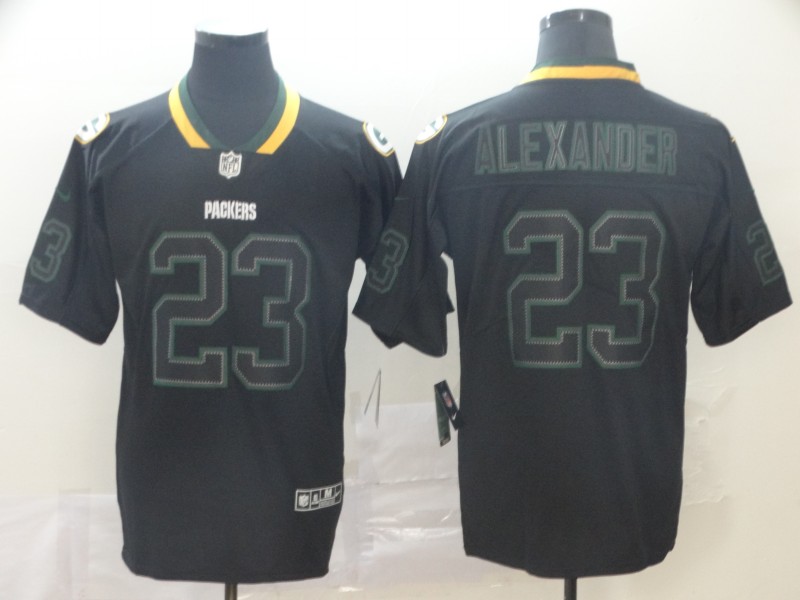 Men's Green Bay Packers Packers #23 Jaire Alexander Black Lights Out Color Rush NFL Limited Jersey