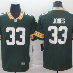 NFL Green Bay Packers #33 Jones Green Vapor Untouchable Player Nike Limited Stitched Jersey