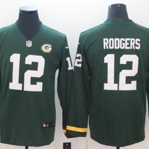 Men's Green Bay Packers 12 Rodgers Teams Nike Therma Long Sleeve Jersey