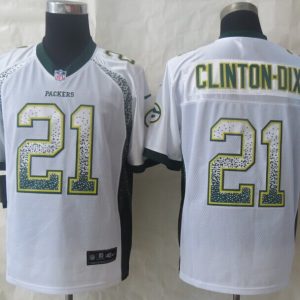 New Nike Green Bay Packers Packers 21 Clinton-Dix Drift Fashion White Elite Jerseys
