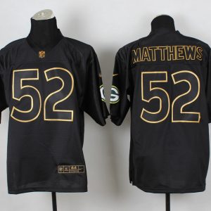 2014 Green Bay Packers #52 Matthews PRO Gold Lettering Fashion Jersey