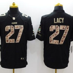 New Green Bay Packers Packers #27 Lacy Black NFL Limited Salute to Service Jersey
