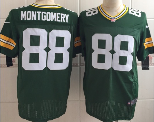 Nike Green Bay Packers Packers #88 Montgomery Green Elite Jersey