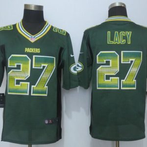 2015 New Nike Green Bay Packers Packers 27 Lacy Pro Line Green Fashion Strobe Jersey