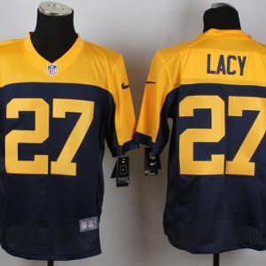Nike Green Bay Packers Packers #27 Lacy Yellow Blue Elite Jersey
