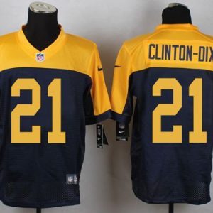 Nike Green Bay Packers #21 Clinton-Dix Yellow Blue Elite Jersey