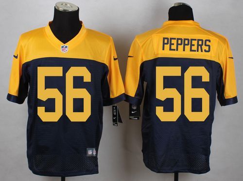 Nike Green Bay Packers Packers #56 Peppers Yellow Blue Elite Jersey