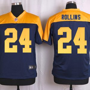 Nike Green Bay Packers #24 Rollins Yellow Blue Elite Jersey