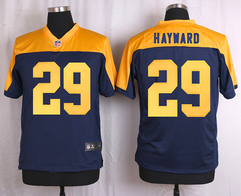 Nike Green Bay Packers Packers #29 Hayward Yellow Blue Elite Jersey