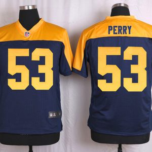 Nike Green Bay Packers Packers #53 Perry Yellow Blue Elite Jersey