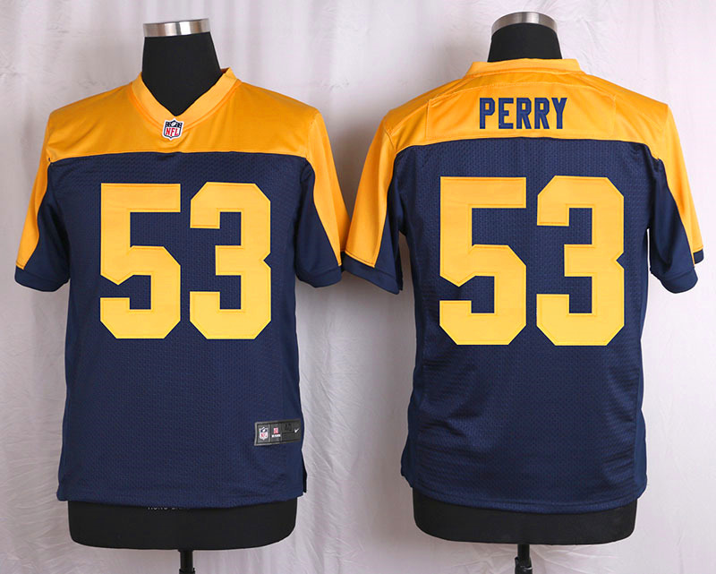 Nike Green Bay Packers #53 Perry Yellow Blue Elite Jersey