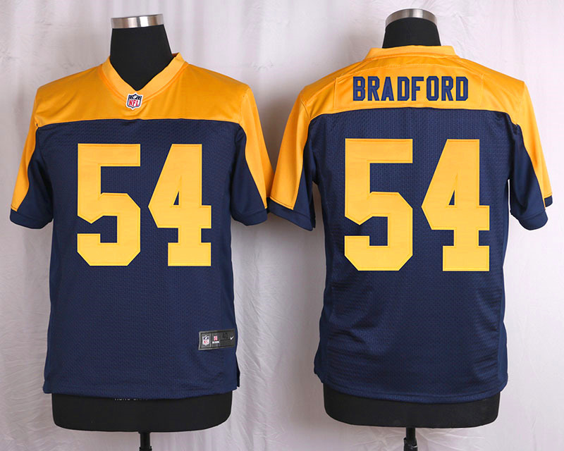 Nike Green Bay Packers Packers #54 Bradford Yellow Blue Elite Jersey