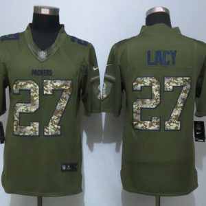 New Nike Green Bay Packers   27 Lacy Green Salute To Service Limited Jersey