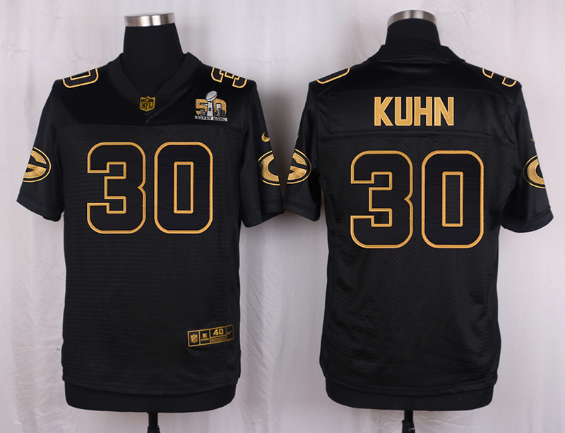Mens Green Bay Packers Packers #30 Kuhn Pro Line Black Gold Collection Jersey