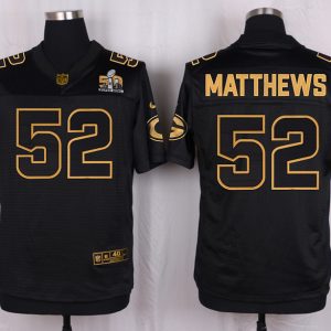 Mens Green Bay Packers Packers #52 Matthews Pro Line Black Gold Collection Jersey