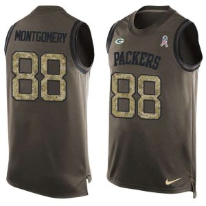 NFL Green Bay Packers Packers #88 Montgomery Limited Green Salute to Service Tank Top
