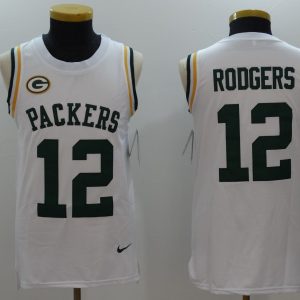 NFL Green Bay Packers Packers #12 Rodgers White Color Rush Tank Top