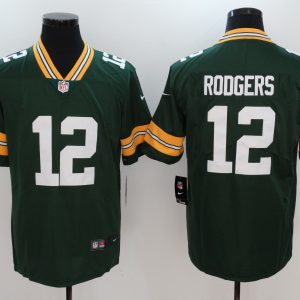 New Nike Green Bay Packers 12 Rodgers Green 2017 Vapor Untouchable Limited Jersey