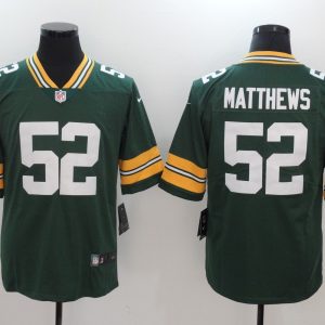 New Nike Green Bay Packers Packers 52 Matthews Green 2017 Vapor Untouchable Limited Jersey
