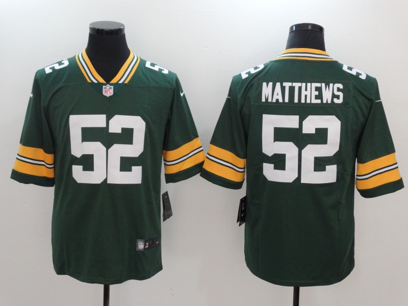 New Nike Green Bay Packers Packers 52 Matthews Green 2017 Vapor Untouchable Limited Jersey
