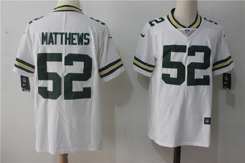 Mens NFL Green Bay Packers Packers #52 Matthews White Vapor Limited Jersey