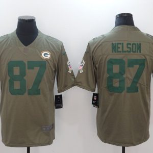 Mens Green Bay Packers Packers #87 Nelson Olive Salute to Service Limited Jersey