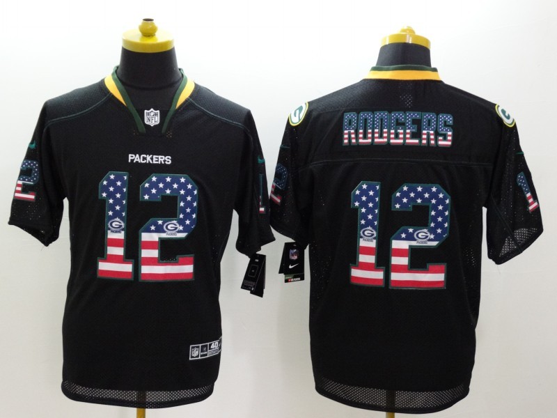 NFL Green Bay Packers Packers #12 Rodgers USA Flag Jersey