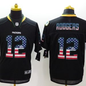 NFL Green Bay Packers #12 Rodgers USA Flag Jersey