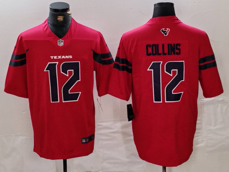 Men's Houston Texans #12 Collins Red 2024 Vapor F.U.S.E. Limited Jersey