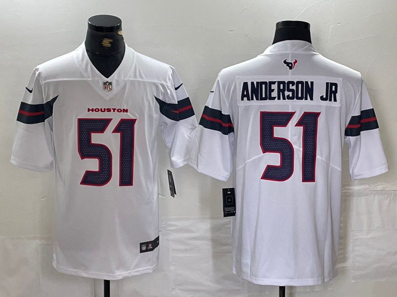 Men's Houston Texans #51 Will Anderson Jr. White Vapor F.U.S.E. Limited Stitched Jersey