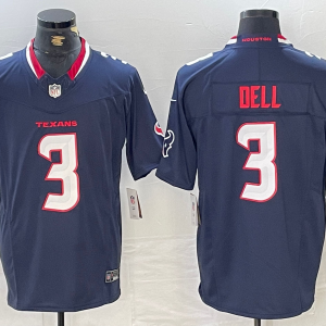 Men's Houston Texans #3 Tank Dell Navy 2024 Vapor F.U.S.E. Limited Stitched Jersey