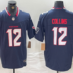Men's Houston Texans #12 Collins Navy 2024 Vapor F.U.S.E. Limited Jersey
