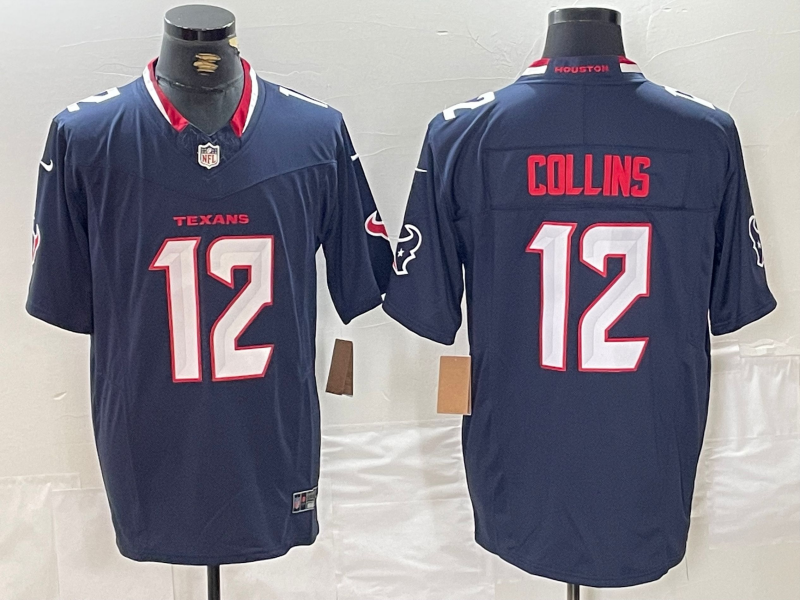 Men's Houston Texans #12 Collins Navy 2024 Vapor F.U.S.E. Limited Jersey