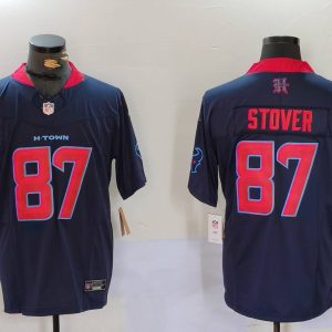 Men's Houston Texans #87 Stover Navy 2024 2nd Alternate F.U.S.E Vapor Jersey