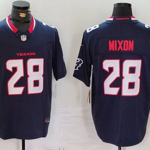 Men's Houston Texans #28 Mixon Navy 2024 Vapor F.U.S.E. Limited Jersey
