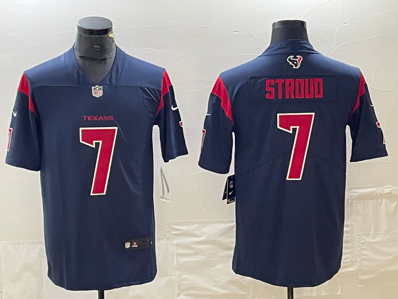 Men's Houston Texans #7 Stroud Blue Color Rush Limited Jersey