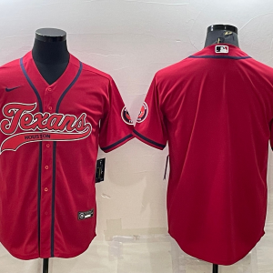 Men's Houston Texans Blank Red Baseball Jersey