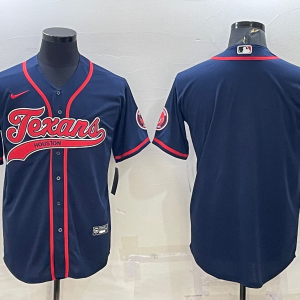 Men's Houston Texans Blank Navy Baseball Jersey
