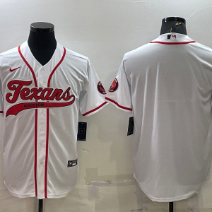 Men's Houston Texans Blank White Baseball Jersey