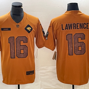 Men's Jacksonville Jaguars #16 Trevor Lawrence 2023 Brown Salute To Service Limited Jersey