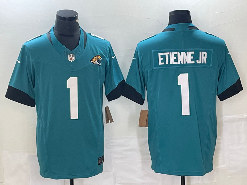 Men's Jacksonville Jaguars #1 Etienne Jr Teal Green 2023 F.U.S.E. Vapor Untouchable Limited Jersey