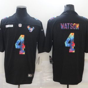 Men's Houston Texans #4 Deshaun Watson 2020 Black Crucial Catch Limited Jersey