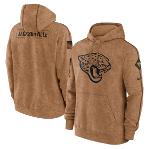 Men's Jacksonville Jaguars 2023 Brown Salute To Service Pullover Hoodie