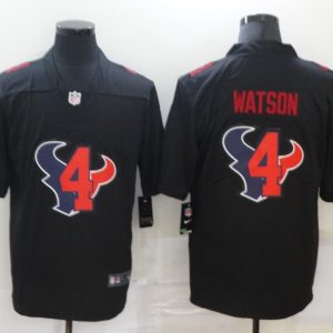 Men's Houston Texans #4 Deshaun Watson Black Shadow Logo Limited Jersey