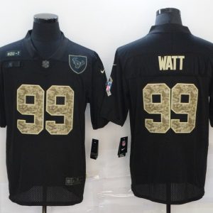 Men's Houston Texans #99 J.J. Watt Black Camo Salute To Service Limited Jersey